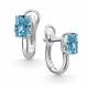 Серебряные серьги АЛЬКОР с бриллианитом 02-4763/0БТ9-00