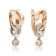Серьги из комбинированного золота Platina 02-4844-00-201-1111 с топазом
