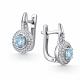 Серебряные серьги АЛЬКОР 02-4847/00ТБ-00 с топазом и фианитом