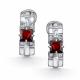 Серебряные серьги АЛЬКОР 02-4848/00ГР-00 с фианитом и гранатом