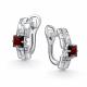 Серебряные серьги АЛЬКОР 02-4848/00ГР-00 с фианитом и гранатом