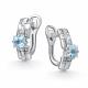 Серебряные серьги АЛЬКОР 02-4848/00ТБ-00 с топазом и фианитом