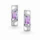 Серебряные серьги АЛЬКОР 02-4850/00АМ-00 с фианитом и аметистом