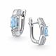 Серебряные серьги АЛЬКОР 02-4850/00ТБ-00 с топазом и фианитом