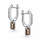 Серебряные серьги АЛЬКОР 02-4851/00РТ-00 с фианитом и раухтопазом