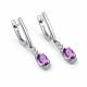 Серебряные серьги АЛЬКОР 02-4852/00АМ-00 с фианитом и аметистом