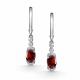 Серебряные серьги АЛЬКОР 02-4852/00ГР-00 с фианитом и гранатом