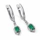 Серебряные серьги АЛЬКОР 02-4853/00АГ-00 с фианитом и агатом