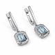 Серебряные серьги АЛЬКОР 02-4854/00ТБ-00 с топазом и фианитом