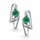 Серебряные серьги АЛЬКОР 02-5014/00АГ-00 с агатом