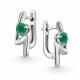 Серебряные серьги АЛЬКОР 02-5014/00АГ-00 с агатом