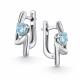 Серебряные серьги АЛЬКОР 02-5014/00ТБ-00 с топазом