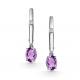 Серебряные серьги АЛЬКОР 02-5024/БРАМ-00 с аметистом и бриллиантом