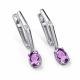 Серебряные серьги АЛЬКОР 02-5024/БРАМ-00 с аметистом и бриллиантом