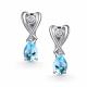 Серебряные серьги АЛЬКОР 02-5026/БРТБ-00 с топазом и бриллиантом