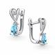 Серебряные серьги АЛЬКОР 02-5026/БРТБ-00 с топазом и бриллиантом
