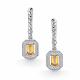 Серебряные серьги АЛЬКОР 02-5029/00ЦТ-00 с фианитом и цитрином