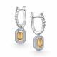 Серебряные серьги АЛЬКОР 02-5029/00ЦТ-00 с фианитом и цитрином