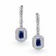 Серебряные серьги АЛЬКОР 02-5029/0ГТС-00 с фианитом и гидротермальным сапфиром