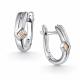 Серебряные серьги АЛЬКОР с золотой накладкой и бриллиантом 02-5041/000Б-00