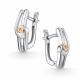 Серебряные серьги АЛЬКОР 02-5043/000Б-00 с бриллиантом