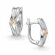 Серебряные серьги АЛЬКОР с золотой накладкой и бриллиантом 02-5044/000Б-00