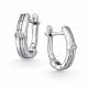 Серебряные серьги АЛЬКОР 02-5112/000Б-00 с бриллиантом