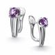 Серебряные серьги АЛЬКОР 02-5154/00АМ-00 с аметистом