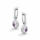 Серебряные серьги АЛЬКОР 02-5157/00АМ-00 с фианитом и аметистом