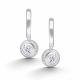 Серебряные серьги АЛЬКОР 02-5157/00ГХ-00 с фианитом и горным хрусталём