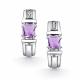 Серебряные серьги АЛЬКОР 02-5158/00АМ-00 с фианитом и аметистом