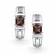 Серебряные серьги АЛЬКОР 02-5158/00РТ-00 с фианитом и раухтопазом