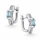 Серебряные серьги АЛЬКОР 02-5158/00ТБ-00 с топазом и фианитом