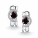 Серебряные серьги АЛЬКОР 02-5159/00ГР-00 с фианитом и гранатом