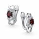 Серебряные серьги АЛЬКОР 02-5159/00ГР-00 с фианитом и гранатом