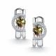 Серебряные серьги АЛЬКОР 02-5159/00СТ-00 с фианитом и султанитом
