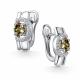 Серебряные серьги АЛЬКОР 02-5159/00СТ-00 с фианитом и султанитом