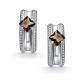 Серебряные серьги АЛЬКОР 02-5169/00РТ-00 с фианитом и раухтопазом