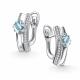 Серебряные серьги АЛЬКОР 02-5169/00ТБ-00 с топазом и фианитом