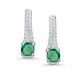 Серебряные серьги АЛЬКОР 02-5183/000И-00 с фианитом и изумрудом