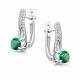 Серебряные серьги АЛЬКОР 02-5183/000И-00 с фианитом и изумрудом