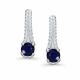 Серебряные серьги АЛЬКОР 02-5183/000С-00 с фианитом и сапфиром