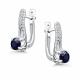 Серебряные серьги АЛЬКОР 02-5183/000С-00 с фианитом и сапфиром