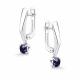 Серебряные серьги АЛЬКОР 02-5184/000С-00 с сапфиром