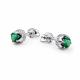 Серебряные серьги АЛЬКОР 02-5185/000И-00 с фианитом и изумрудом