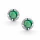 Серебряные серьги АЛЬКОР 02-5185/000И-00 с фианитом и изумрудом