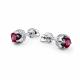 Серебряные серьги АЛЬКОР 02-5185/000Р-00 с фианитом и рубином