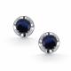 Серебряные серьги АЛЬКОР 02-5185/000С-00 с фианитом и сапфиром