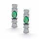 Серебряные серьги АЛЬКОР 02-5186/000И-00 с фианитом и изумрудом