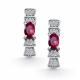 Серебряные серьги АЛЬКОР 02-5186/000Р-00 с фианитом и рубином